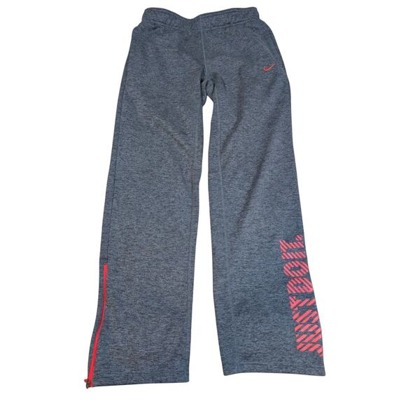 Nike Sweatpants Womens SP Heather Gray/Pink Therma Fit Straight Leg Track - Picture 1 of 7